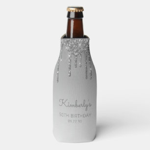 Rafraichisseur De Bouteilles Parties scintillant d'argent personnalisée 50e ann