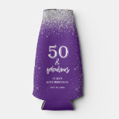 Rafraichisseur De Bouteilles Parties scintillant d'argent violet 50e fête d'ann (Devant)