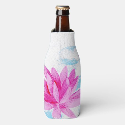 Rafraichisseur De Bouteilles Peinture d'aquarelle rose Lotus (Bottle Devant)