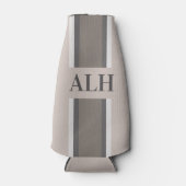 Rafraichisseur De Bouteilles Personalised Neutral Stripe Custom Initials Modern (Devant)