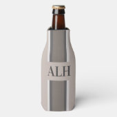 Rafraichisseur De Bouteilles Personalised Neutral Stripe Custom Initials Modern (Bottle Devant)