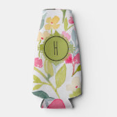Rafraichisseur De Bouteilles Personnalisé Monogramme Floral (Devant)