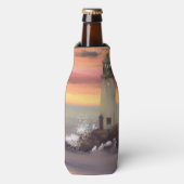 Rafraichisseur De Bouteilles Phare Côtier Avec Ciel Rose Et Orange (Bottle Devant)