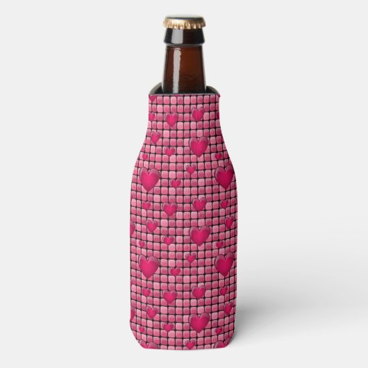 Rafraichisseur De Bouteilles Pile rose Avec Coeurs (Bottle Devant)