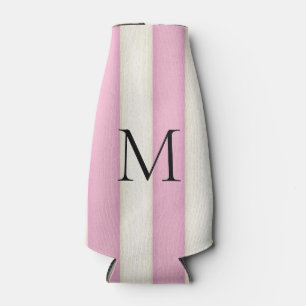 Rafraichisseur De Bouteilles Pink & Antique White Stripes Monogramme