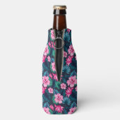 Rafraichisseur De Bouteilles Pink Flowers with Green Leaves Partern-79066 (Bouteille Dos)