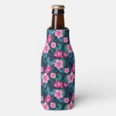 Rafraichisseur De Bouteilles Pink Flowers with Green Leaves Partern-79066 (Bottle Devant)
