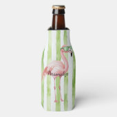 Rafraichisseur De Bouteilles Plage de Flamant rose rose blanc vert (Bottle Devant)