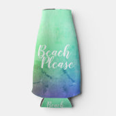 Rafraichisseur De Bouteilles Plage personnalisée S'il vous plaît Aqua Blue Ombr (Devant)