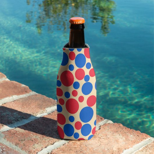 Rafraichisseur De Bouteilles Points Rouges Et Bleus Sur Brun (Piscine in situ)