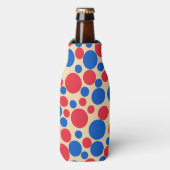 Rafraichisseur De Bouteilles Points Rouges Et Bleus Sur Brun (Bottle Devant)