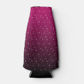 Rafraichisseur De Bouteilles Pois blancs sur pourpre et dégradé noir. (Devant)