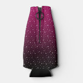 Rafraichisseur De Bouteilles Pois blancs sur pourpre et dégradé noir. (Dos)