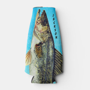 Rafraichisseur De Bouteilles Poisson de brochet de galions sur le bleu et le no