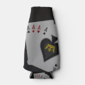 Rafraichisseur De Bouteilles Poker, Quad Aces Stubby Titulaire. (Devant)