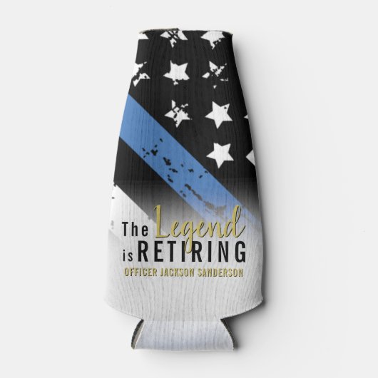 Rafraichisseur De Bouteilles Police Retraite Ligne bleue Drapeau Application de (Devant)