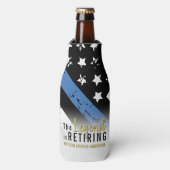 Rafraichisseur De Bouteilles Police Retraite Ligne bleue Drapeau Application de (Bottle Devant)