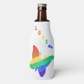 Rafraichisseur De Bouteilles Pride LGBTQA+ papillon arc-en-ciel (Bottle Devant)