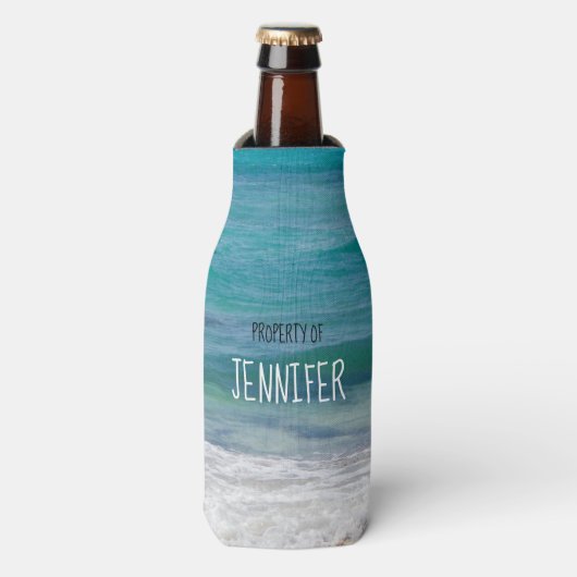 Rafraichisseur De Bouteilles Propriété de votre nom mer des Caraïbes Personnali (Bottle Devant)