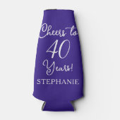Rafraichisseur De Bouteilles Purple Cheers à 40 ans 40e anniversaire (Devant)