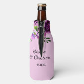 Rafraichisseur De Bouteilles Purple Floral Wedding (Bouteille Dos)