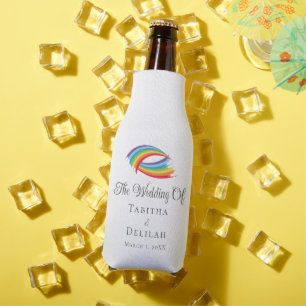 Rafraichisseur De Bouteilles Rainbow Waves beau Mariage LGBT personnalisé