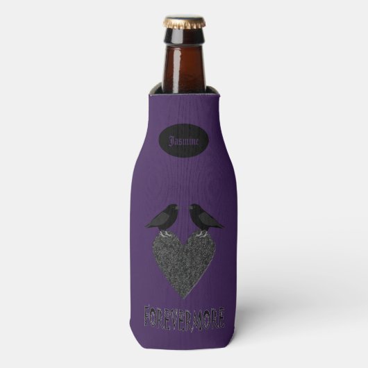 Rafraichisseur De Bouteilles Ravens gothiques et Black Heart Custom (Bottle Devant)
