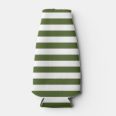 Rafraichisseur De Bouteilles Rayures vert mousse foncé et blanc (Devant)