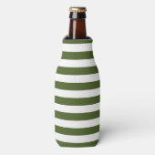 Rafraichisseur De Bouteilles Rayures vert mousse foncé et blanc (Bottle Devant)