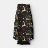 Rafraichisseur De Bouteilles Red Gold Reindeer Joyeux sapin de Noël (Devant)