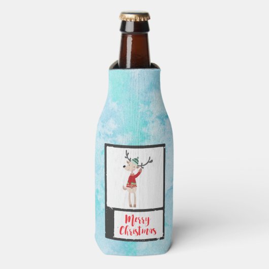 Rafraichisseur De Bouteilles Rindeer De Noël Dans Un Gros Chaud (Bottle Devant)