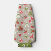 Rafraichisseur De Bouteilles Robin de Noël, arbre, saint et bas (Devant)