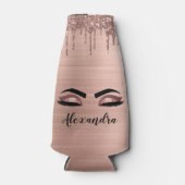 Rafraichisseur De Bouteilles Rose Gold Glitter Sparkle Eyelashes Monogram (Devant)