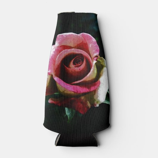 Rafraichisseur De Bouteilles Rose rouge peinte à l'huile (Devant)