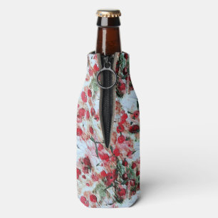 Rafraichisseur De Bouteilles Rose Rouge Taches de polka Grunge Décomposition