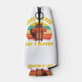 Rafraichisseur De Bouteilles Sauvez un arbre Mangez un castor amusant Pun casto (Dos)