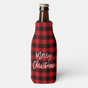 Rafraichisseur De Bouteilles Scénario de brosse moderne Noël rouge plaid