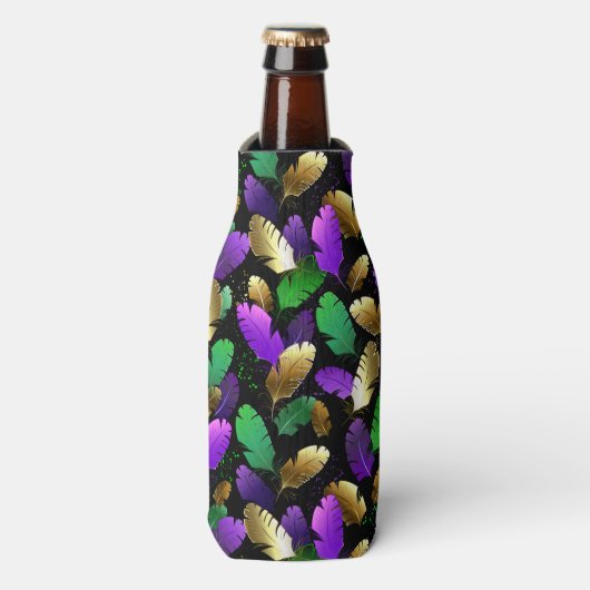 Rafraichisseur De Bouteilles Seamless Pattern with Mardi Gras feathers (Bottle Devant)