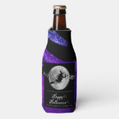Rafraichisseur De Bouteilles Silhouette de sorcière violette Halloween (Bottle Devant)
