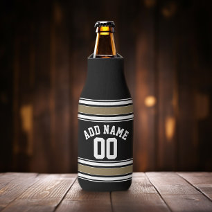 Rafraichisseur De Bouteilles Sports Jersey Black and Gold Stripes Numéro de no