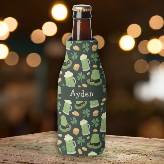 Rafraichisseur De Bouteilles St Patricks Day Pattern Sláinte Funny Green Name