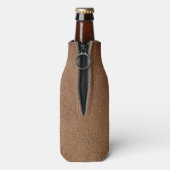 Rafraichisseur De Bouteilles Style rustique cuir noir or noir script Monogramme (Bouteille Dos)