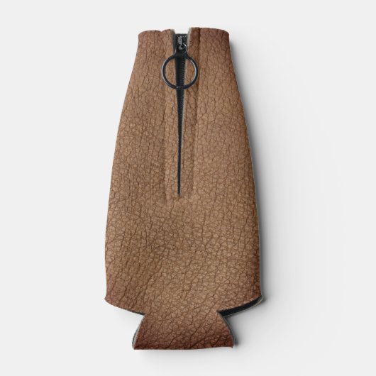 Rafraichisseur De Bouteilles Style rustique cuir noir or noir script Monogramme (Dos)