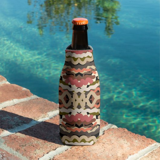 Rafraichisseur De Bouteilles Sud-Ouest Squiggly Laid Terre Tone Abstrait (Piscine in situ)