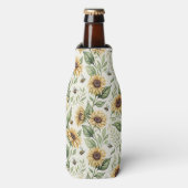 Rafraichisseur De Bouteilles Sunflowers and Bumble Bees Floral (Bottle Devant)