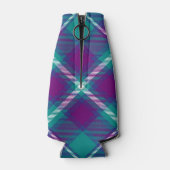 Rafraichisseur De Bouteilles Tartan vert de mer, violet et bleu (Dos)