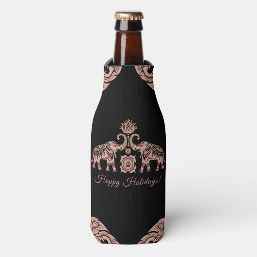 Rafraichisseur De Bouteilles Thaïlande Elephant Joyeux Vacances Cadeau rose et (Bottle Devant)