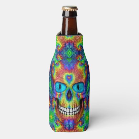 Rafraichisseur De Bouteilles Tie Dye Skull Dead Zombie BotGlacière (Bottle Devant)