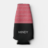 Rafraichisseur De Bouteilles Tiny Hearts Blanc Rouge Noir Motif (Devant)