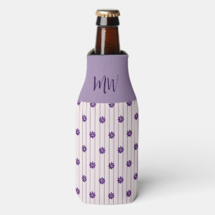 Rafraichisseur De Bouteilles Tirures violettes initiales et fleurs violettes